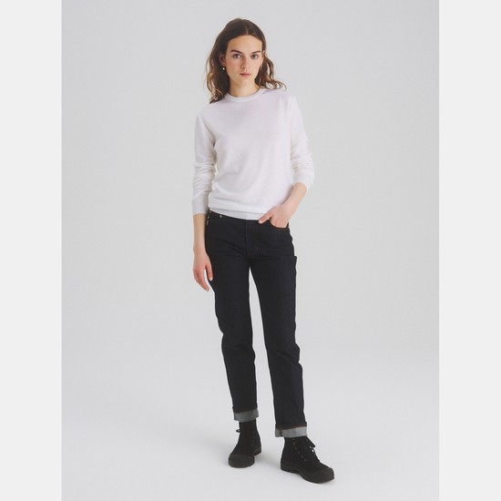 Aigle The Essential Crew-neck Jumper, Made From 100% Rws-certified Wool Jumpers Women White ZA-25061